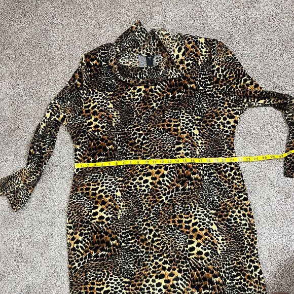 First Lady Jackie And Julian Maxi Dress 2XL Cheetah Mock Neck Mermaid 60s 70s - Picture 13 of 16